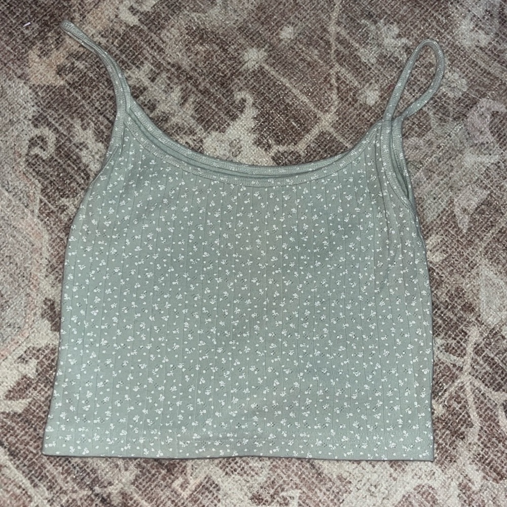 brandy melville sage green cropped tank